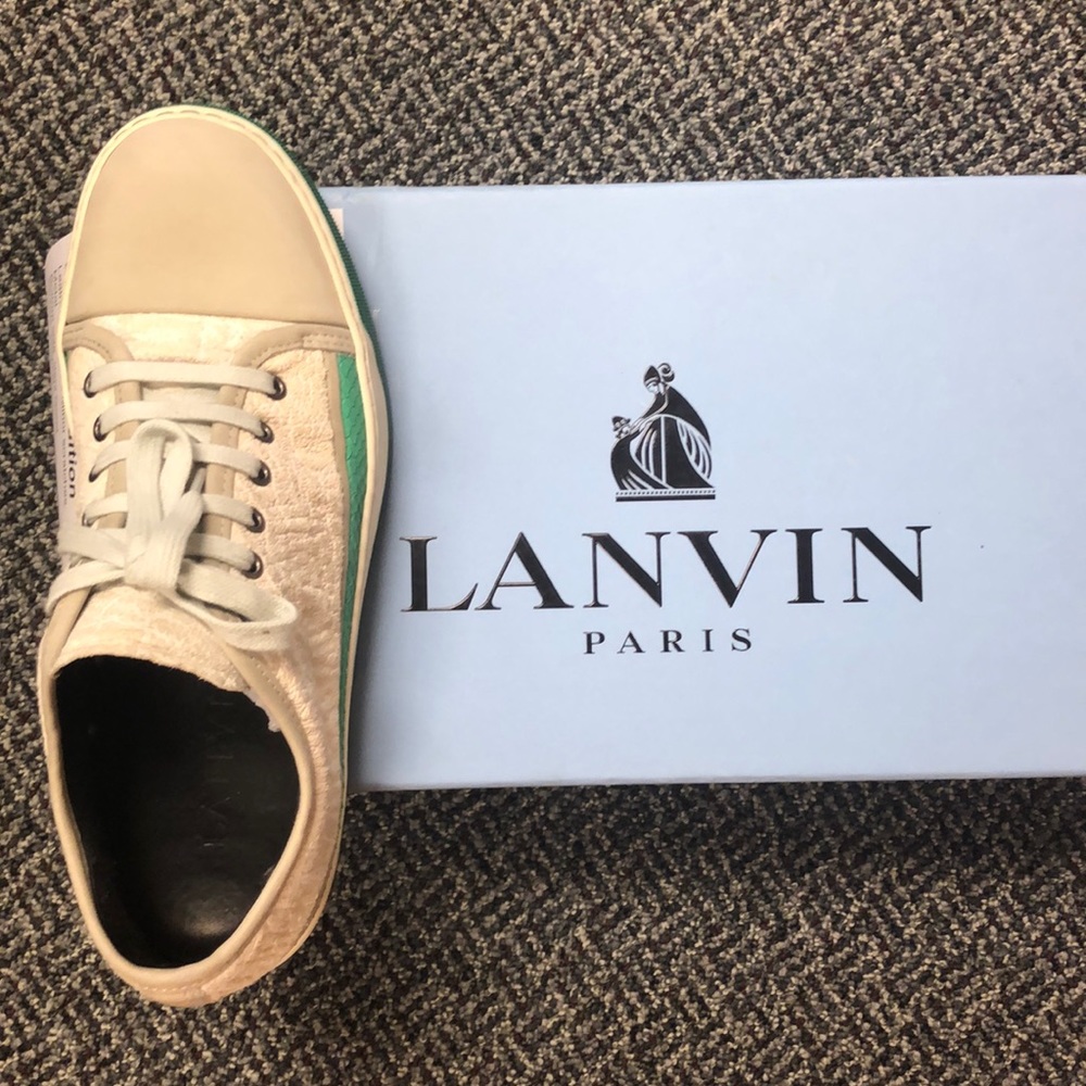 Authentic LANVIN goat skin Python low top